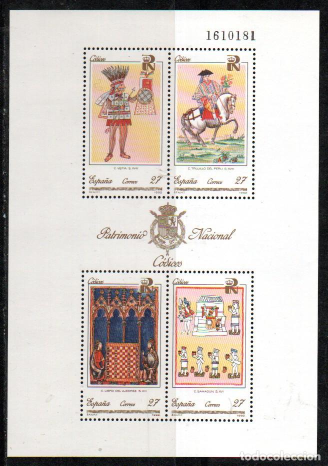 Sellos: EDIFIL N&ordm; SH 3236 A/D, PATRIMONIO ARTISTICO NACIONAL, CODICES, NUEVO ** HOJA BLOQUE