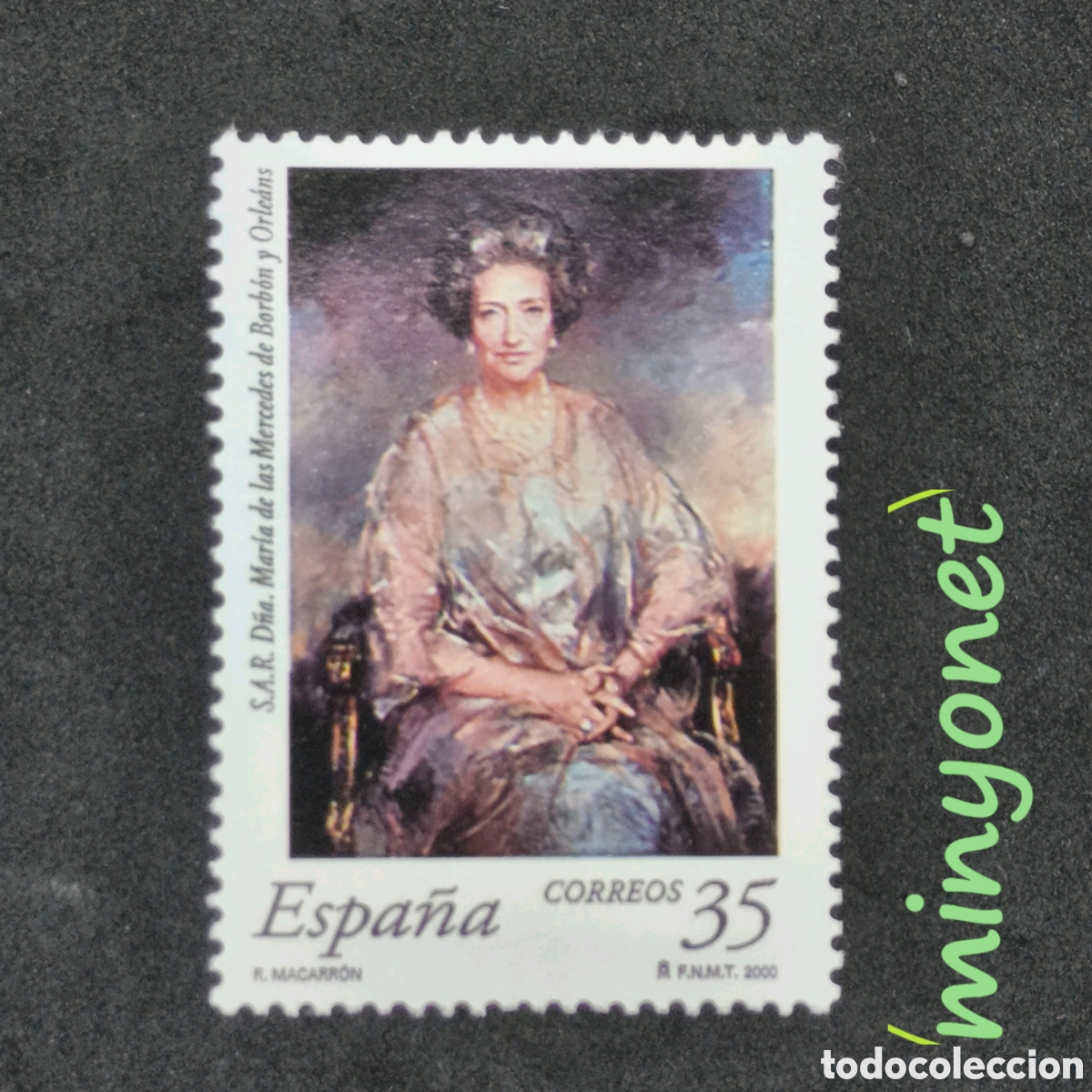 Sellos: Sello Espa&ntilde;a 3706 de 2000 - S.A.R. D&ntilde;a. Mar&iacute;a de las Mercedes de Borb&oacute;n