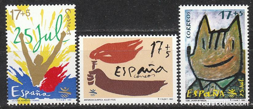Sellos: EDIFIL 3212/4, COBI, MASCOTA DE JUEGOS OLIMPICOS DE BARCELONA, NUEVO ** SERIE COMPLETA