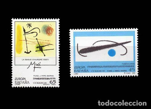 Stamps: Edifil 3250-3251 Europa. Obras de Joan Mir&oacute; (1893-1983) 1993 nuevos sin charnela MNH **