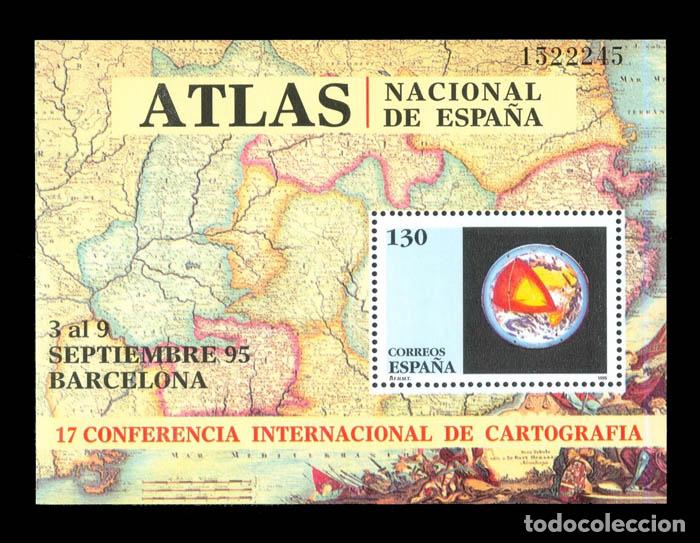 Timbres: Edifil 3388 Hojita 17 CONFERENCIA INTERNACIONAL DE CARTOGRAF&Iacute;A 1995 nuevos sin fijasellos MNH **