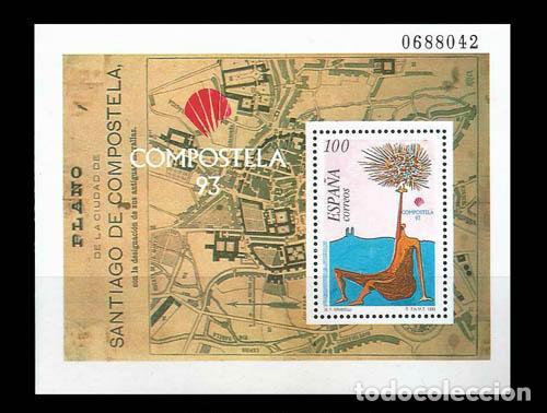 Timbres: Edifil 3258 Compostela'93 sello y hojita 1993 nuevo sin charnela MNH **