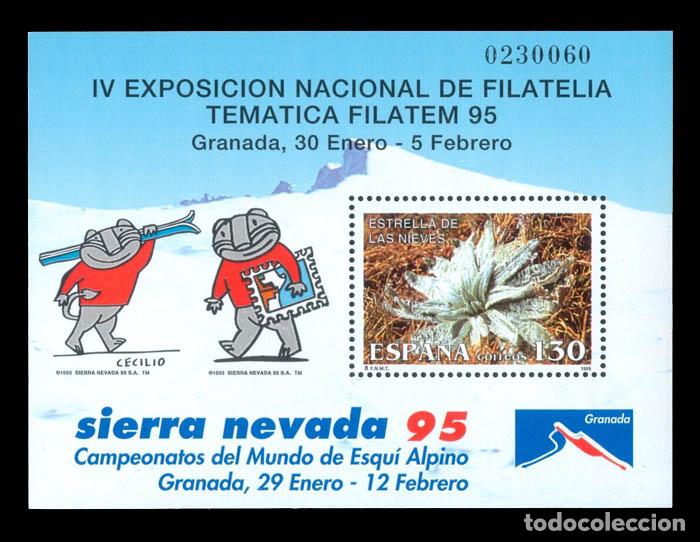 Stamps: Edifil 3340 Hojita IV EXPOSICI&Oacute;N DE FILATELIA TEM&Aacute;TICA FILATEM'95 1995 nuevos sin fijasellos MNH **