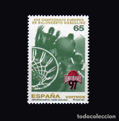 Sellos: Edifil 3495 XXX CAMPEONATO EUROPEO DE BALONCESTO MASCULINO 1997 nuevos sin fijasellos MNH **