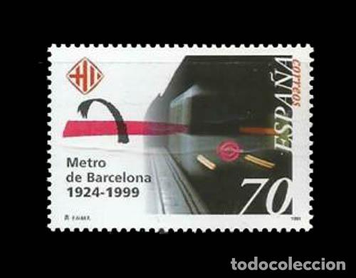 Sellos: Edifil 3629 75 A&Ntilde;OS DEL METRO DE BARCELONA 1999 nuevo sin fijasellos MNH **