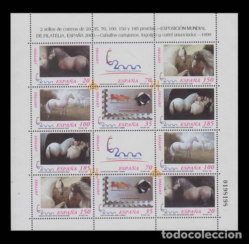 Sellos: Edifil 3679-3684 EXPOSICION MUNDIAL DE FILATELIA ESPA&Ntilde;A 2000 CABALLOS 1999 nuevos sin fijasellos MNH