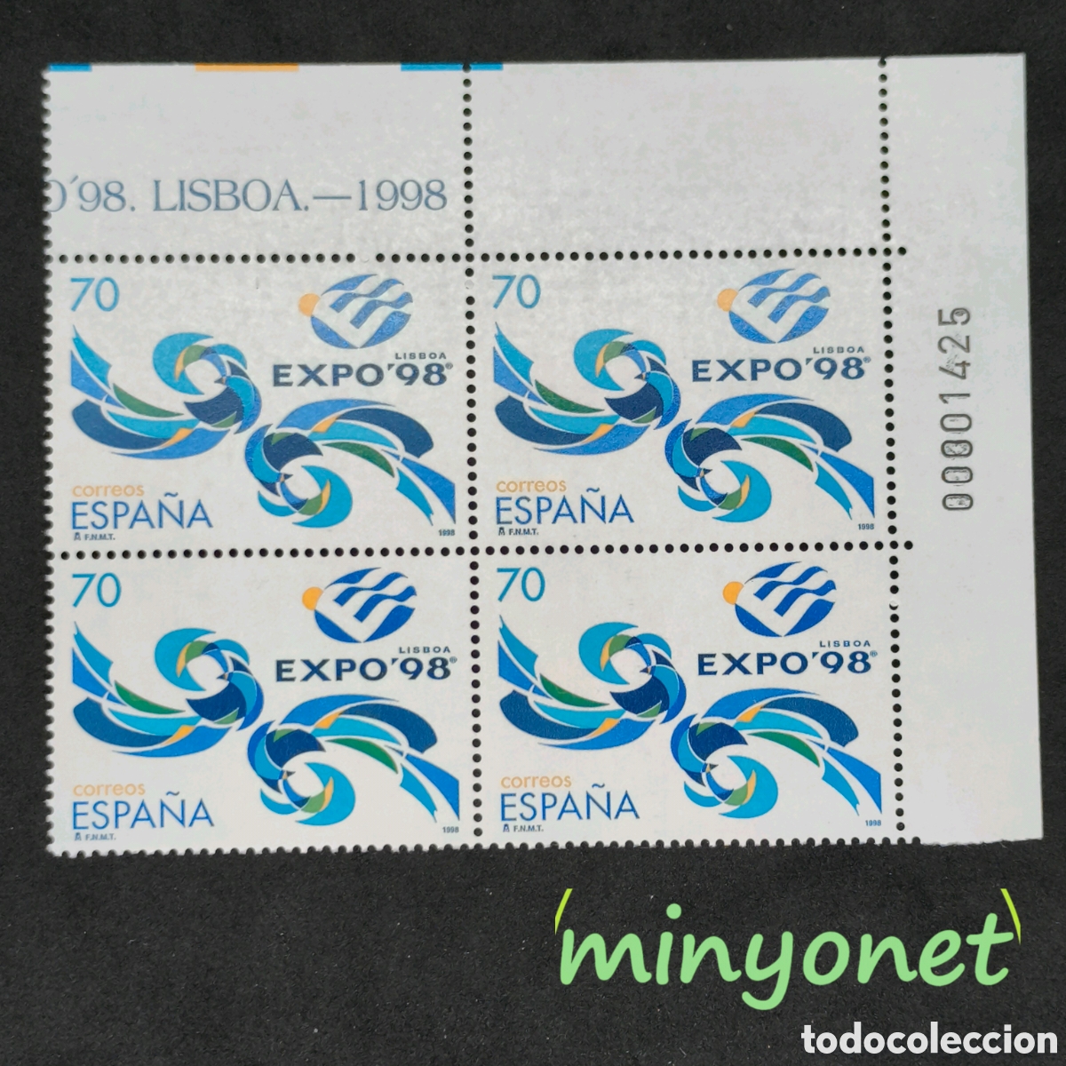 Sellos: Bloque de 4 sellos 3554 de 1998 - Expo 98 Lisboa