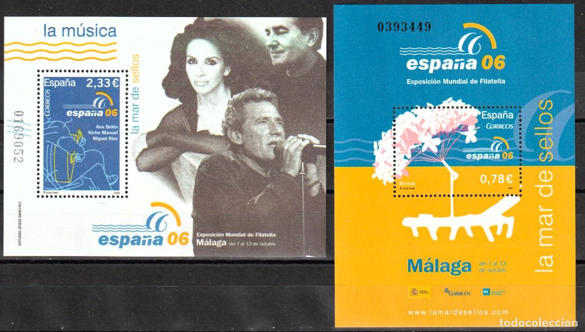 Sellos: Espa&ntilde;a edf n&ordm;4241 y 4270.Hojitas representativas de la Exposicion Mundial de Filatelia 2006.