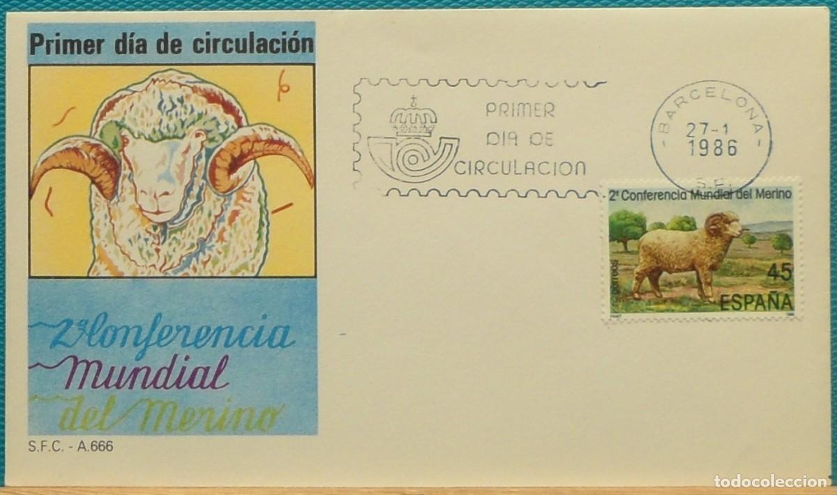 Sellos: 1986-ESPA&Ntilde;A-SPD-VER FOTO-N&ordm;2839-CONFERENCIA MUNDIAL DEL MERINO
