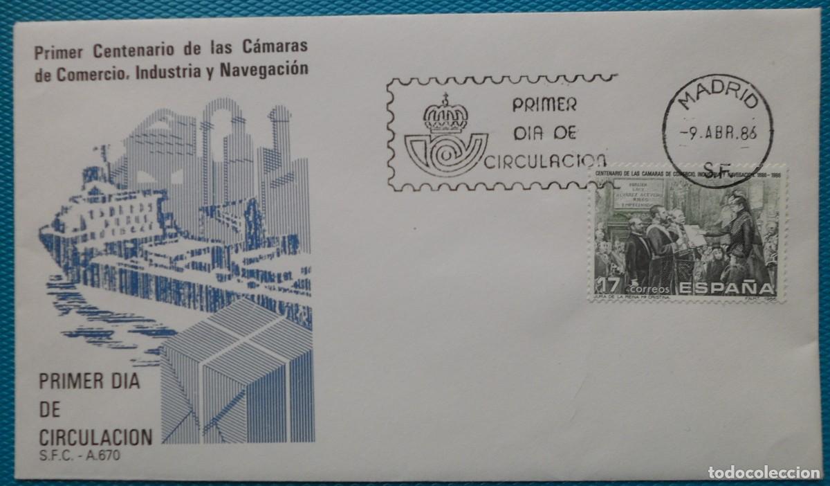 Sellos: 1986-ESPA&Ntilde;A-SPD-VER FOTO-N&ordm;2845-I CENTENARIO DE LAS CAMARAS DE COMERCIO,INDUSTRIA Y NAVEGACION