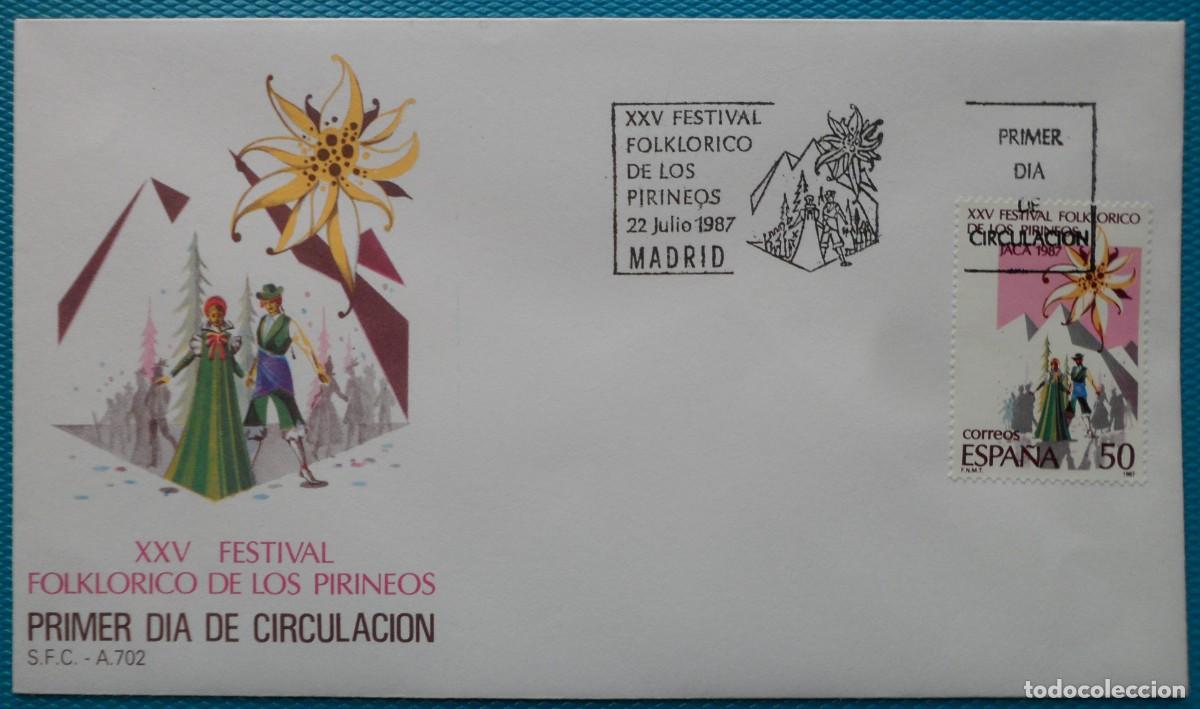 Sellos: 1987-ESPA&Ntilde;A-SPD-VER FOTO-N&ordm;2910-XXV FESTIVAL FOLKLORICO DE LOS PIRINEOS