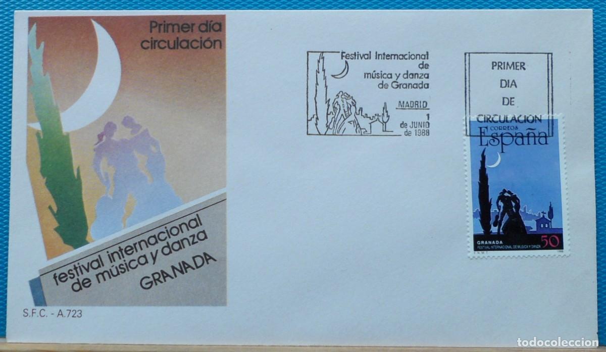 Sellos: 1988-ESPA&Ntilde;A-SPD-VER FOTO-N&ordm;2952-FESTIVAL INTERNACIONAL DE MUSICA Y DANZA-GRANADA
