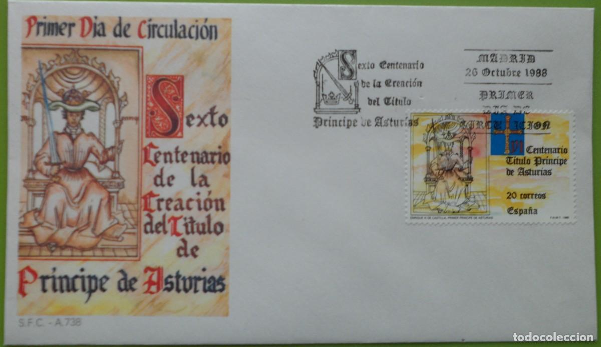 Sellos: 1988-ESPA&Ntilde;A-SPD-VER FOTO-N&ordm;2975-VI CENTENARIO DE LA CREACION DEL TITULO DE PRINCIPE DE ASTURIAS