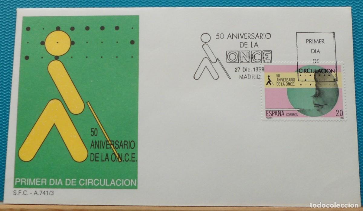 Sellos: 1988-ESPA&Ntilde;A-SPD-VER FOTO-N&ordm;2985-50 ANIVERSARIO DE LA O.N.C.E.