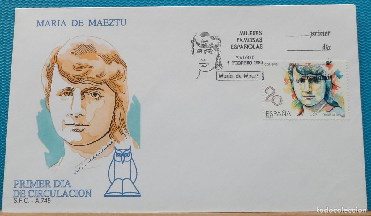 Sellos: 1989-ESPA&Ntilde;A-SPD-VER FOTO-N&ordm;2989-MUJERES FAMOSAS ESPA&Ntilde;OLAS-MARIA DE MAEZTU
