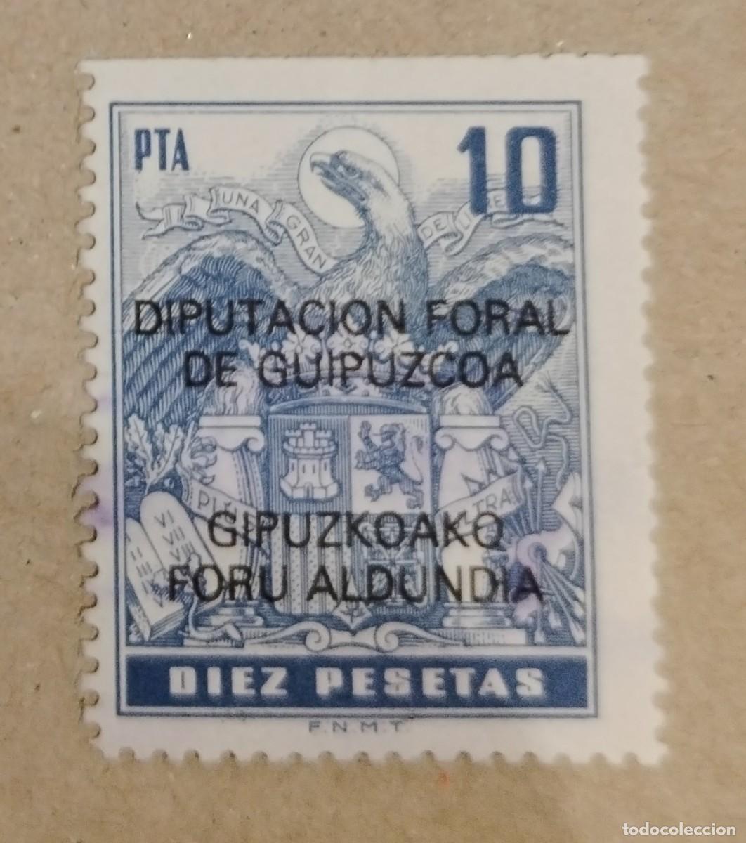 Sellos: Guipuzcoa Fiscal Timbre. 10 pesetas.