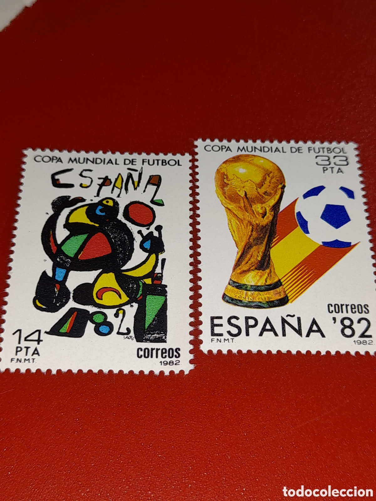 Sellos: Sello Espa&ntilde;a nuevo 1982. Campeonato mundial f&uacute;tbol. Espa&ntilde;a,82. Deporte. Juego. Copa. Dibujo. Logo.