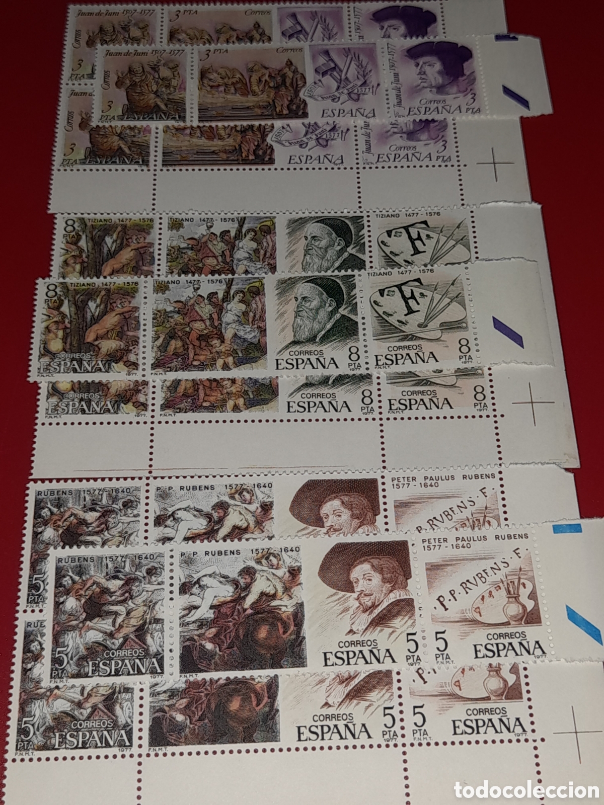 Sellos: Sello Espa&ntilde;a nuevo 1978. Pintores y escultores. Arte. Rubens. Tiziano. Artistas. Escultura. Talla.
