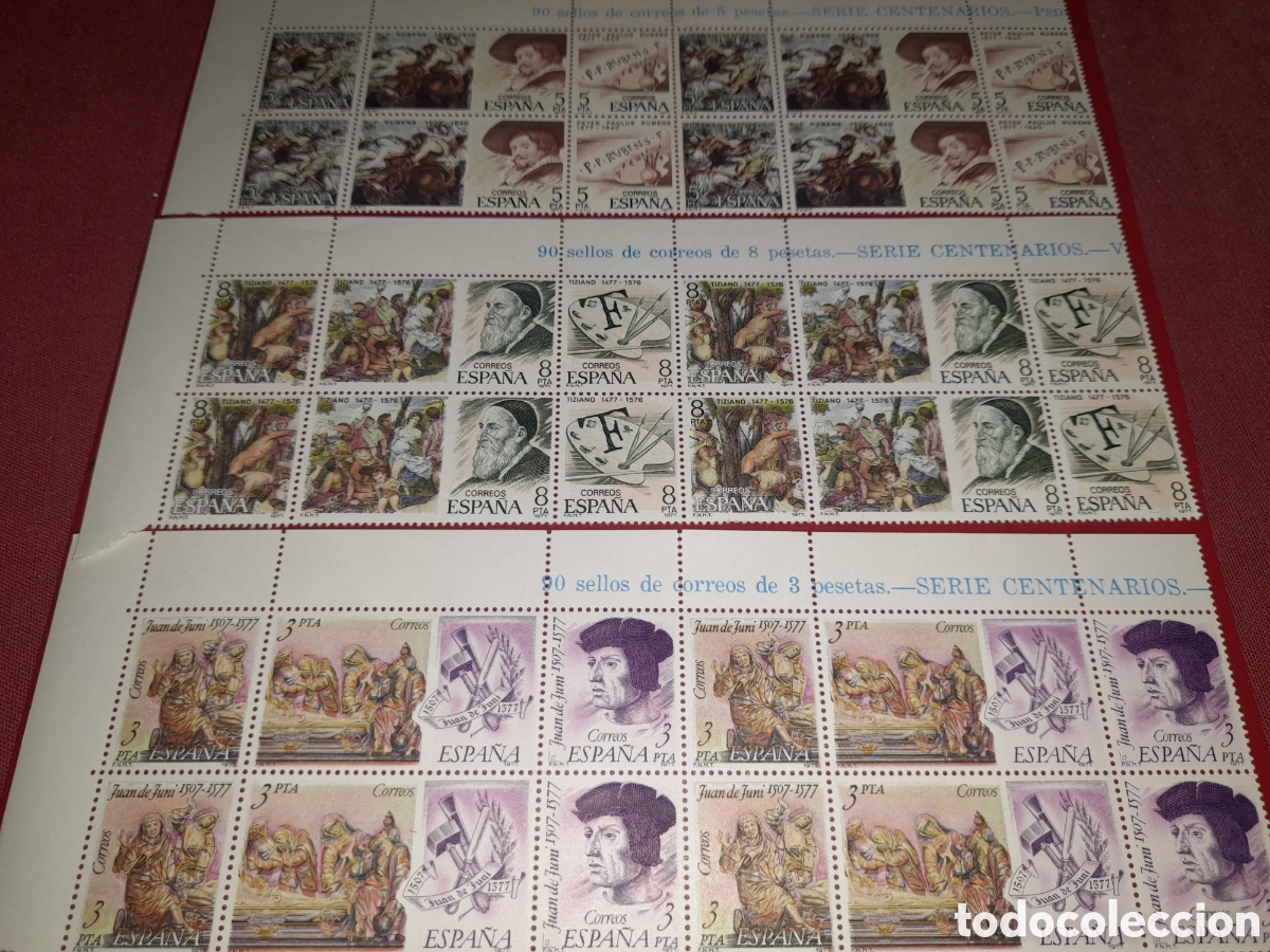 Sellos: Sello Espa&ntilde;a nuevo 1978. Pintores y escultores. Arte. Rubens. Tiziano. Artistas. Escultura. Talla.