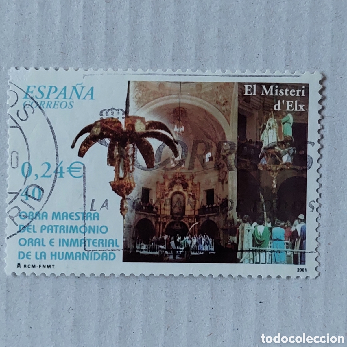 Sellos: 2001 Espa&ntilde;a Usado Patrimonio de la Humanidad El misteri d Elx Obra Maestra del Patrimonio Oral e Inm