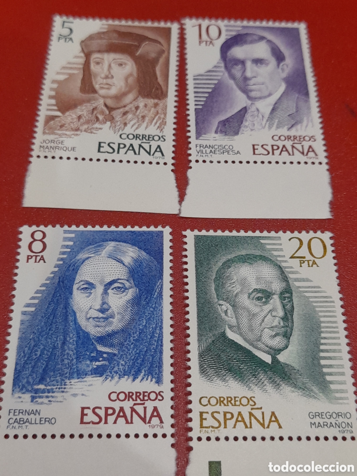 Sellos: Sellos de Espa&ntilde;a nuevos. 1979. Personajes. Dramaturgo. Escritores. Poetas. Retratos.