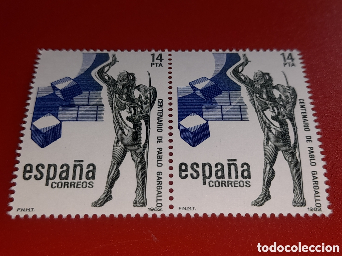 Sellos: Sello Espa&ntilde;a nuevo 1982. 100Aniv nacimiento escultor Pablo Gargallo. Arte. Esculturas. Forja. Artes