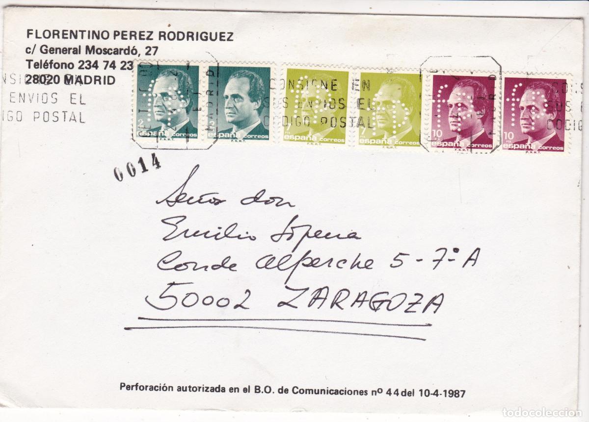 Sellos: F6-64- INTERESANTE Sobre Con PERFORADOS FP (Florentino P&eacute;rez). Tarjeta Aut&oacute;grafa Ver DESCRIPCION