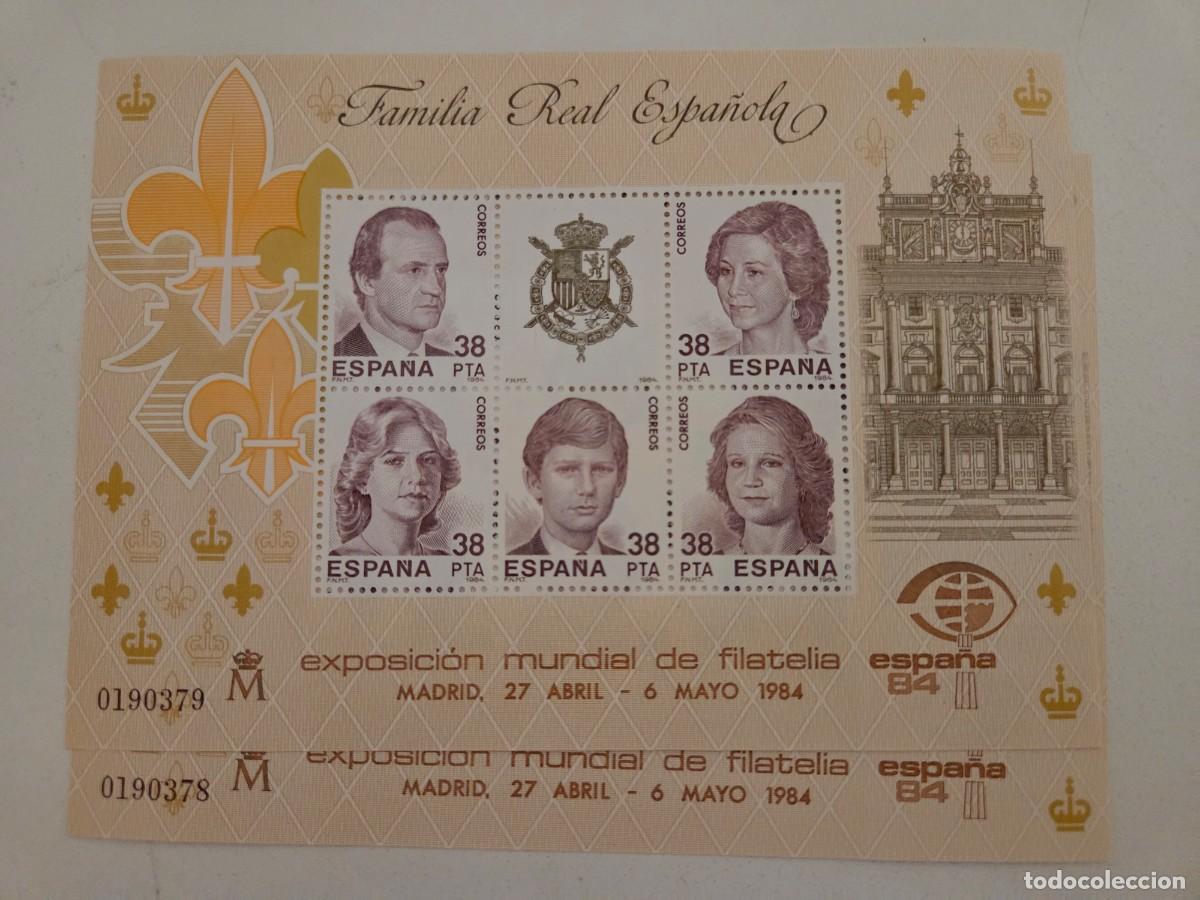 Sellos: Pareja correlativa de lotes seis sellos 38 ptas Familia Real Espa&ntilde;ola. 1984