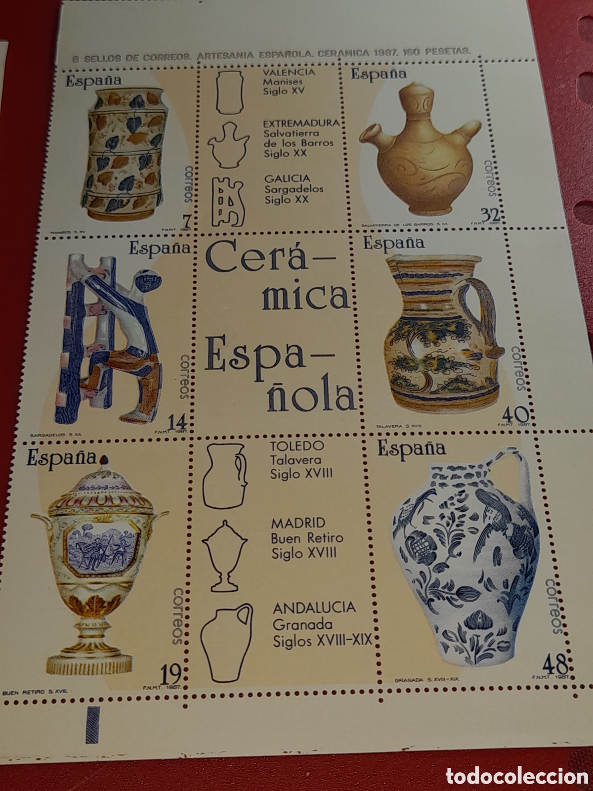 Sellos: HB Espa&ntilde;a nuevo 1987. Artesania. Cer&aacute;mica. Arte.