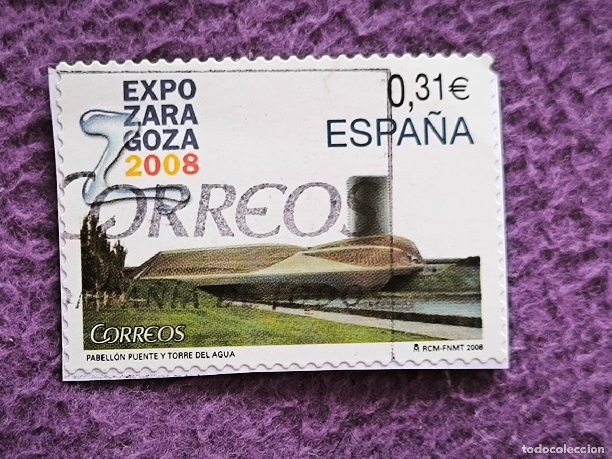 Sellos: Sello Espa&ntilde;a Correos 0,31&euro; &ndash; Expo Zaragoza 2008, Pabell&oacute;n Puente Y Torre Del Agua (RCM-FNMT)