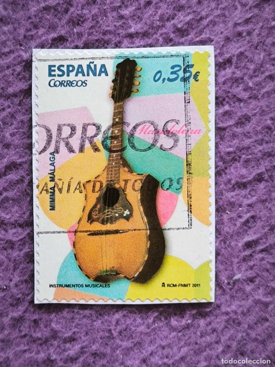 Sellos: Sello Espa&ntilde;a Correos 0,35&euro; &ndash; Guitarra Espa&ntilde;ola, Serie Instrumentos Musicales, MIMMA M&aacute;laga, RCM-FNMT