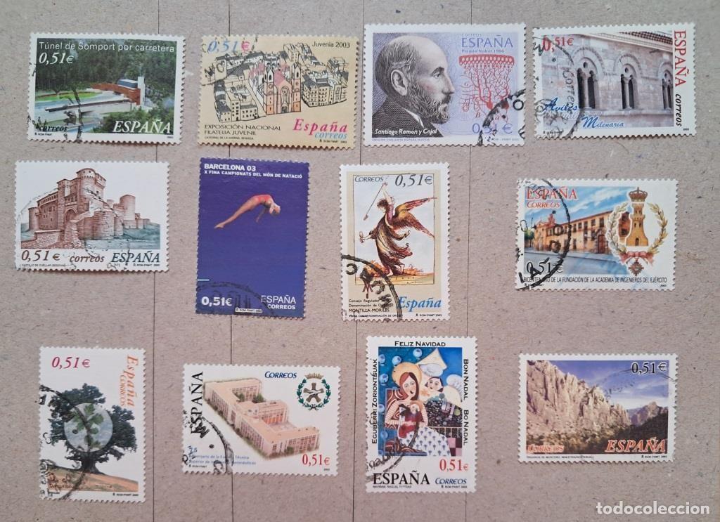Sellos: 12 sellos usados 2003 de 0,51 euros.
