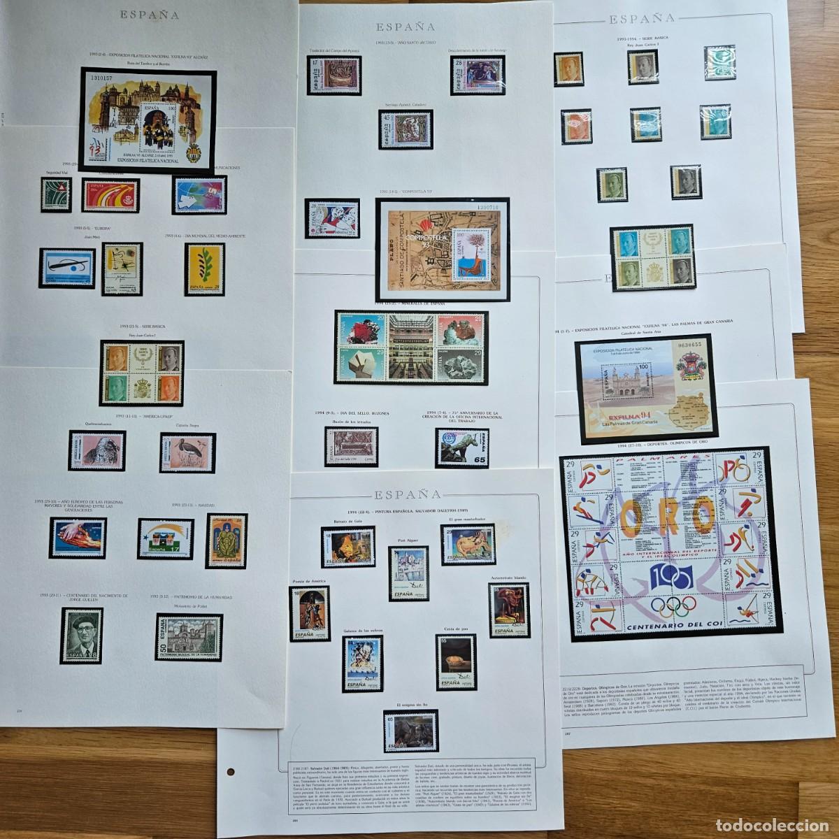 Sellos: Colecci&oacute;n Sellos Espa&ntilde;a 1993-2000 montada Olegario tornillos con filoestuches negros