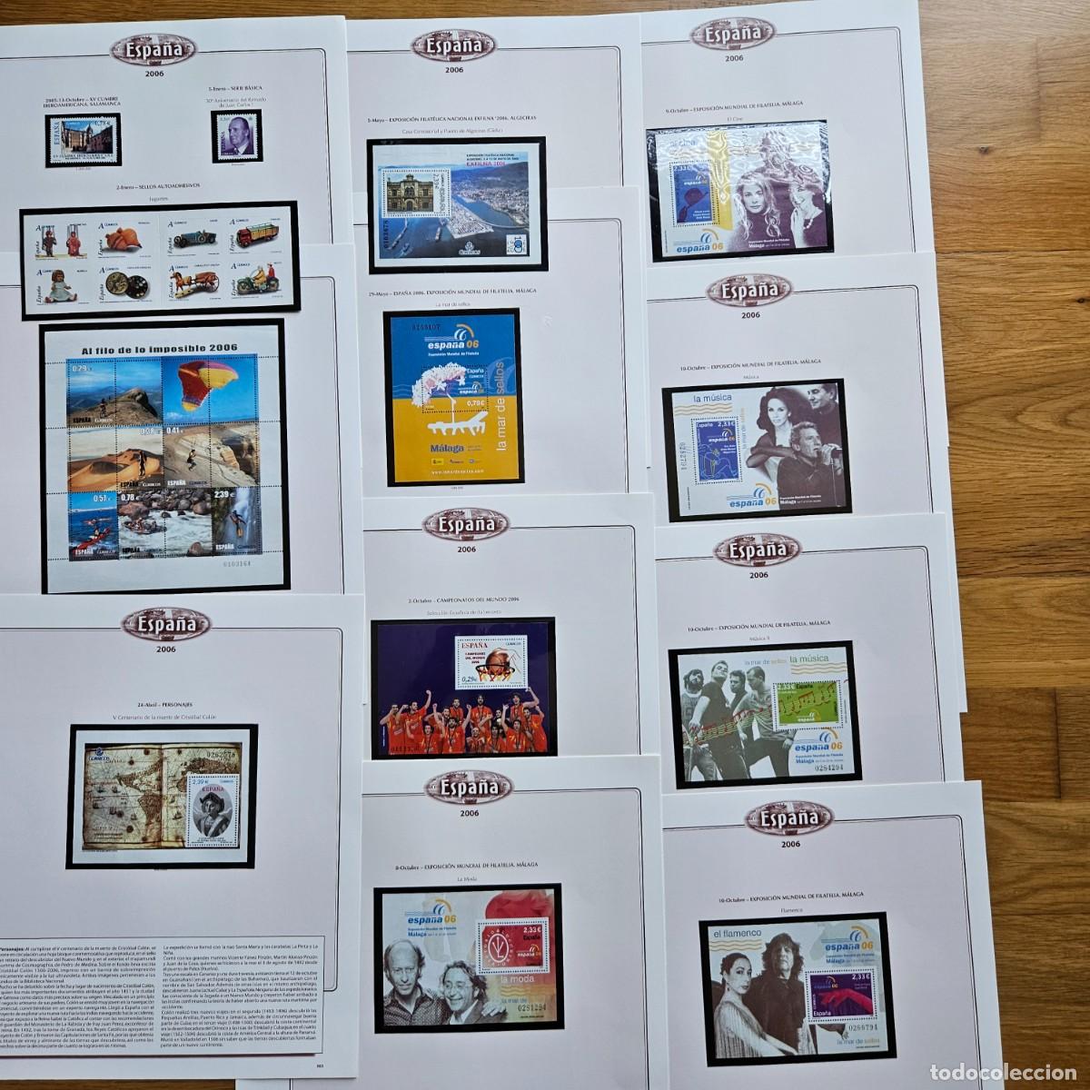Sellos: Colecci&oacute;n Sellos Espa&ntilde;a 2006-2009 montada Olegario anillas con filoestuches negros