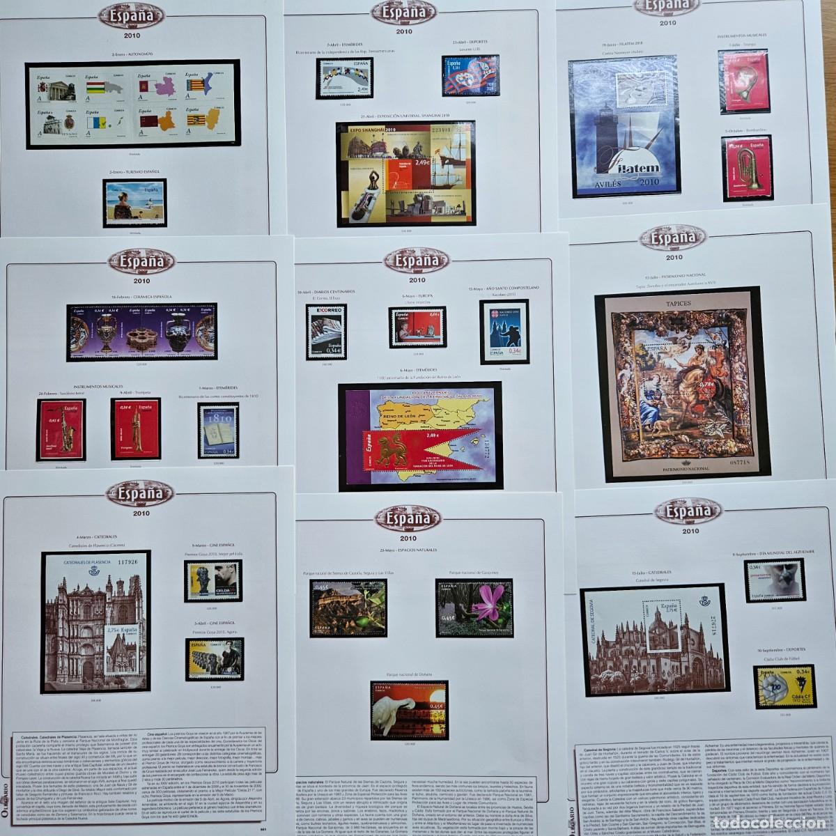 Sellos: Colecci&oacute;n Sellos Espa&ntilde;a 2010-2014 montada Olegario anillas con filoestuches negros