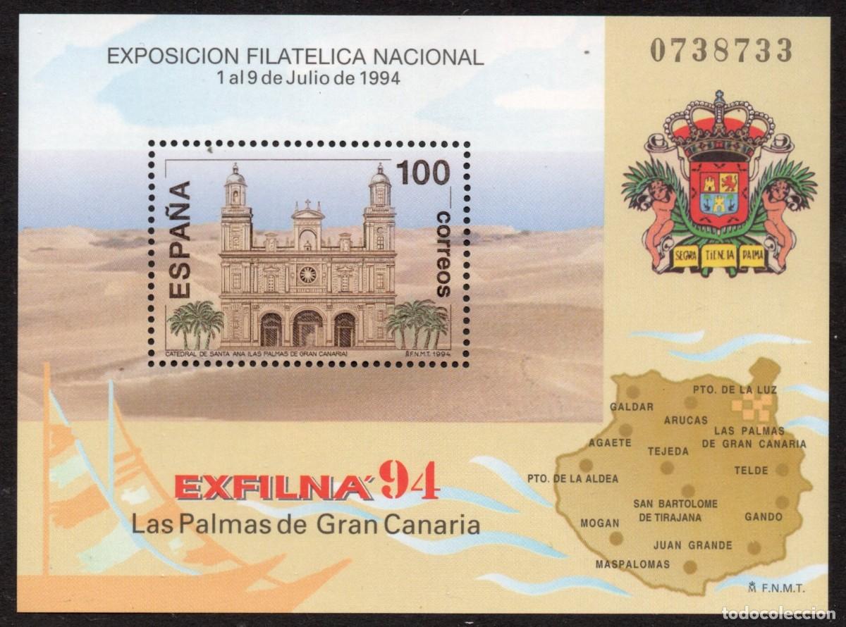 Stamps: SERIE NUEVA ESPA&Ntilde;A -EXP. EXFILNA 94 EN HOJA BLOQUE A&Ntilde;O 1.994. EDIFIL 3313.