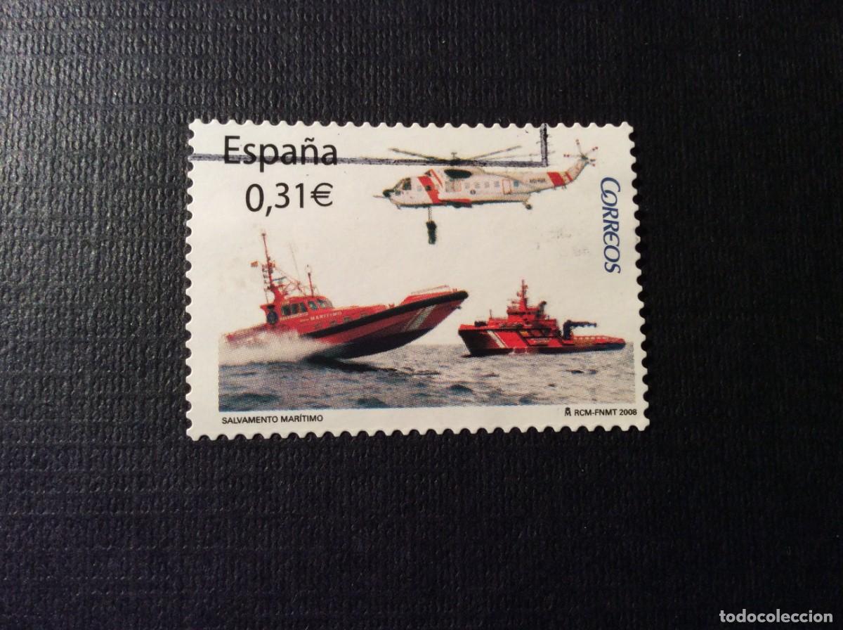Sellos: ESPA&Ntilde;A N&ordm; EDIFIL 4399* A&Ntilde;O 2008. SALVAMENTO MARITIMO. SELLO USADO