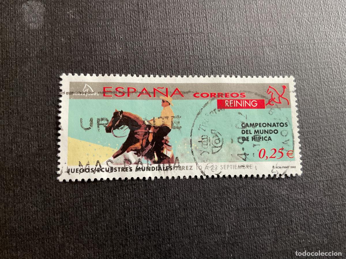 Sellos: ESPA&Ntilde;A N&ordm; EDIFIL 3901* A&Ntilde;O 2002. JUEGOS ECUESTRES MUNDIALES. SELLO USADO