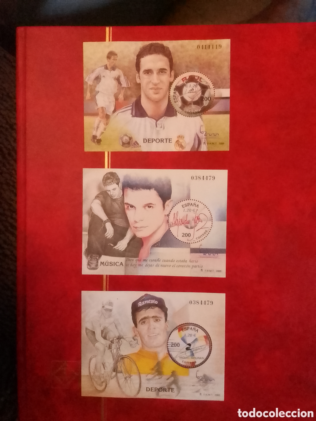 Sellos: Indurain, Ra&uacute;l y Alejandro Sanz