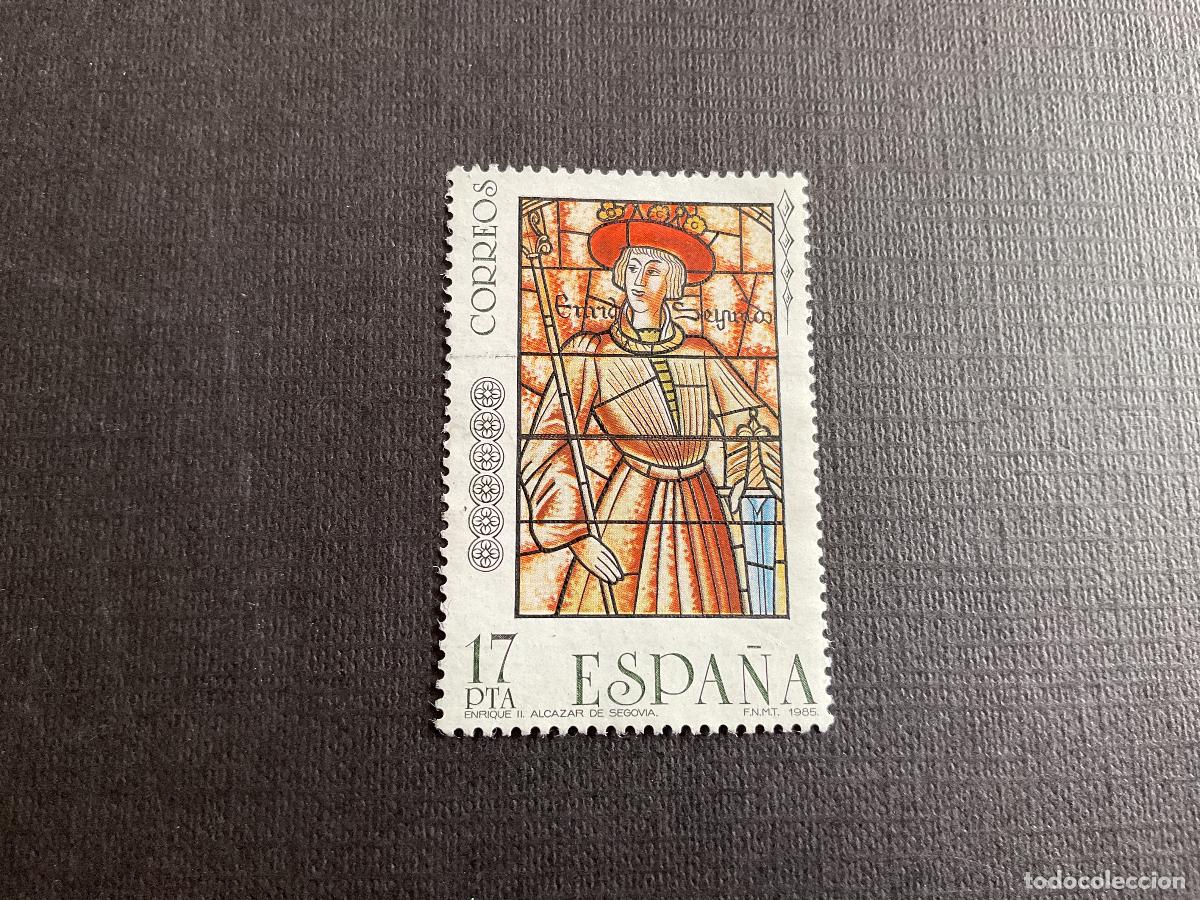 Sellos: ESPA&Ntilde;A N&ordm; EDIFIL 2817* A&Ntilde;O 1985 VIDRIERA DE ENRIQUE II. ALCAZAR DE SEGOVIA. SELLO USADO