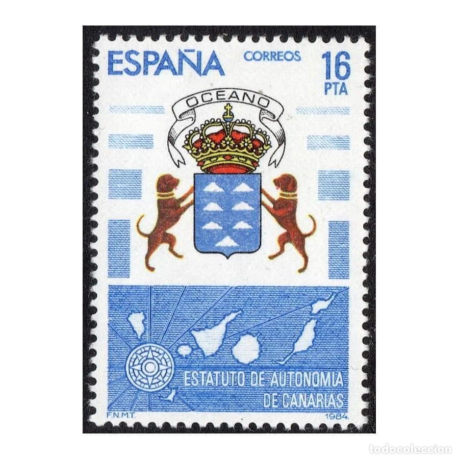 Sellos: Espa&ntilde;a 1984 [SLL] Estatutos de Autonom&iacute;a. Canarias (MNH)