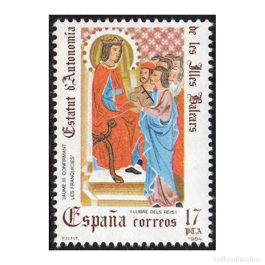 Sellos: Espa&ntilde;a 1984 [SLL] Estatutos de Autonom&iacute;a: Baleares (MNH)