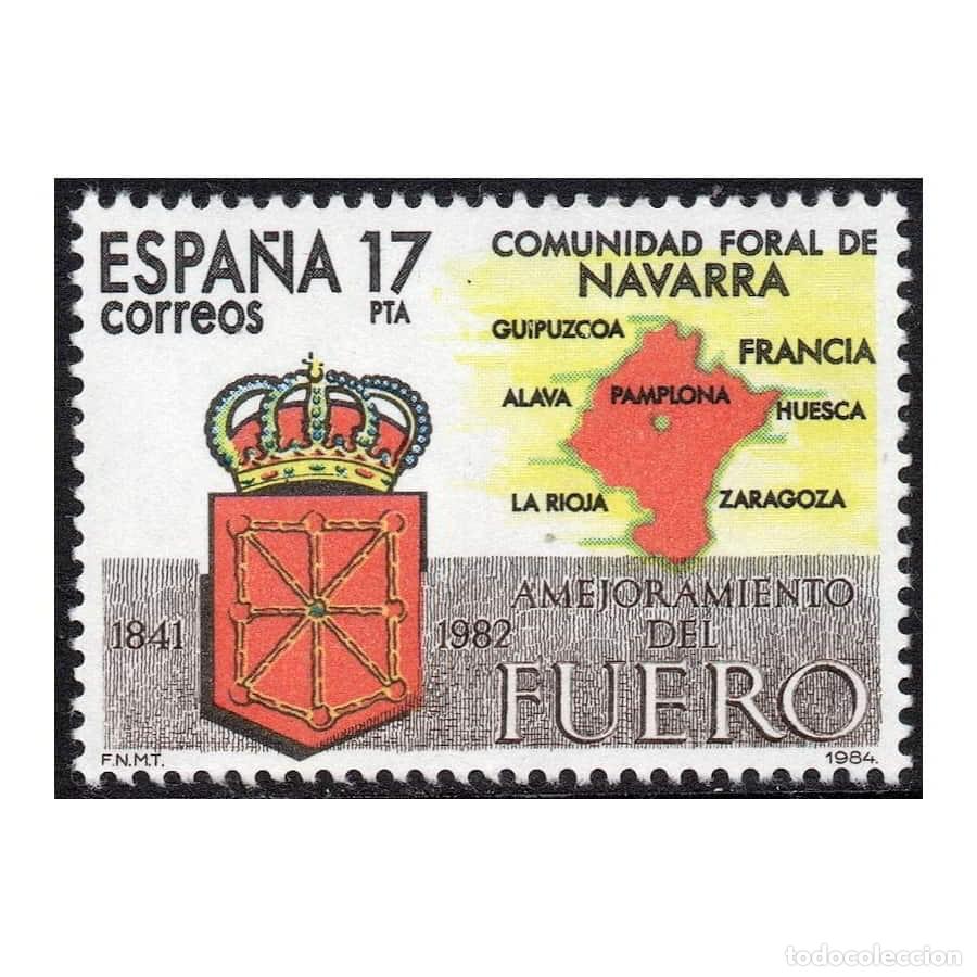 Sellos: Espa&ntilde;a 1984 [SLL] Estatutos de Autonom&iacute;a: Navarra (MNH)