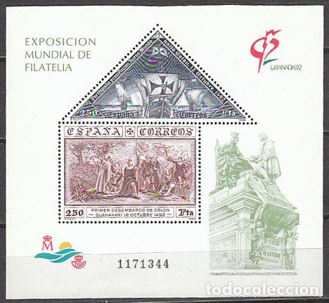 Briefmarken: EDIFIL 3195 A/B, V CENTENARIO DEL DESCUBRIMIENTO DE AMERICA, GRANADA'92, NUEVO** HOJA EN HOJA BLOQUE