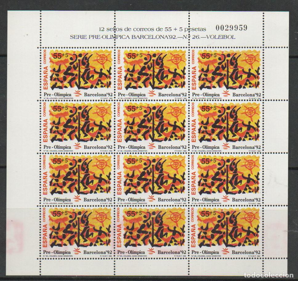 Sellos: EDIFIL 3159, JUEGOS OLIMPICOS DE BARCELONA 92, VOLEIBOL. NUEVO ** EN MINIPLIEGO