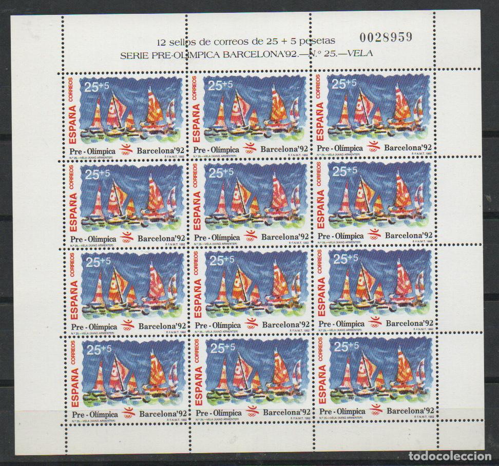 Sellos: EDIFIL 3158, JUEGOS OLIMPICOS DE BARCELONA 92, VELA. NUEVO ** EN MINIPLIEGO