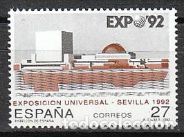 Sellos: EDIFIL 3155, EXPOSICION UNIVERSAL DE SEVILLA EXPO'92, PABELLON DE ESPA&Ntilde;A, NUEVO **