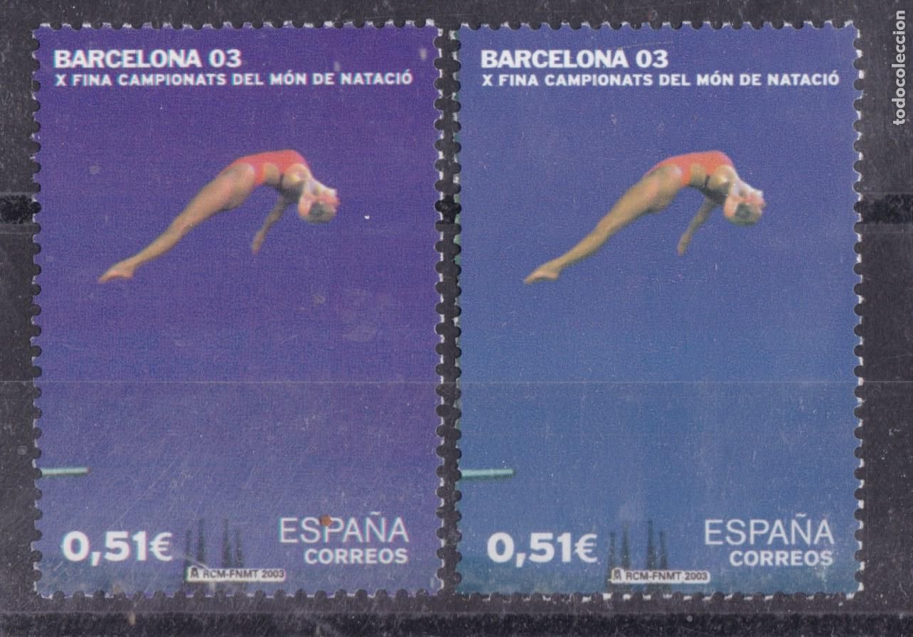 Sellos: AA15- Campeonato Mundo Nataci&oacute;n BARCELONA 03 , VARIEDAD ** Sin Fijasellos