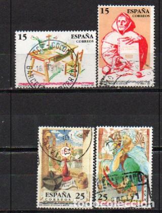Sellos: EDIFIL 3118/21, CENTENARIOS (FRAY LUIS DE LEON, SAN IGNACIO DE LOYOLA..) USADO, SERTIE COMPLETA