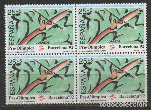 Sellos: Edifil n&ordm; 3105, JUEGOS OLIMPICOS DE BARECELONA 1992 PIRAGUISMO, NUEVO ** EN BLOQUE DE 4